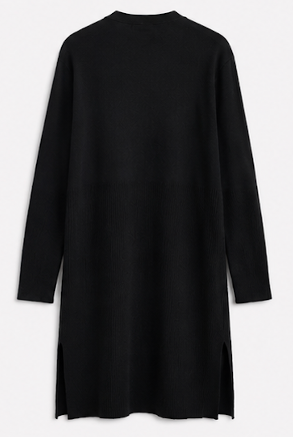Black open-front Longline Cardigan, ZEN BASIC – Size M