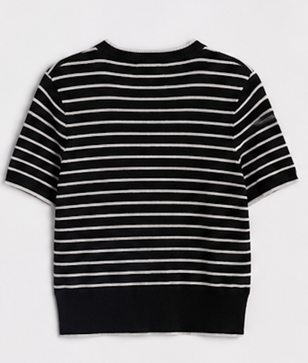 Black and white striped Short Sleeve Knit Sweater, DIVIDED H&M – Size XS