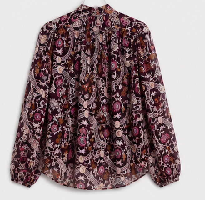Floral Tie-Neck Floral Blouse, Ann Taylor Factory- Size XS