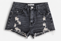 Washed black Denim Shorts, SHEIN – Size XS