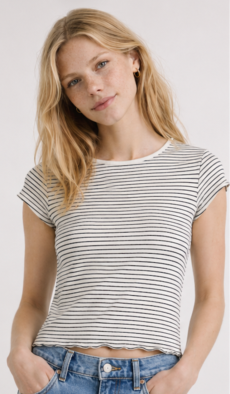 Black-and-white striped T-Shirt, H&M – Size XS