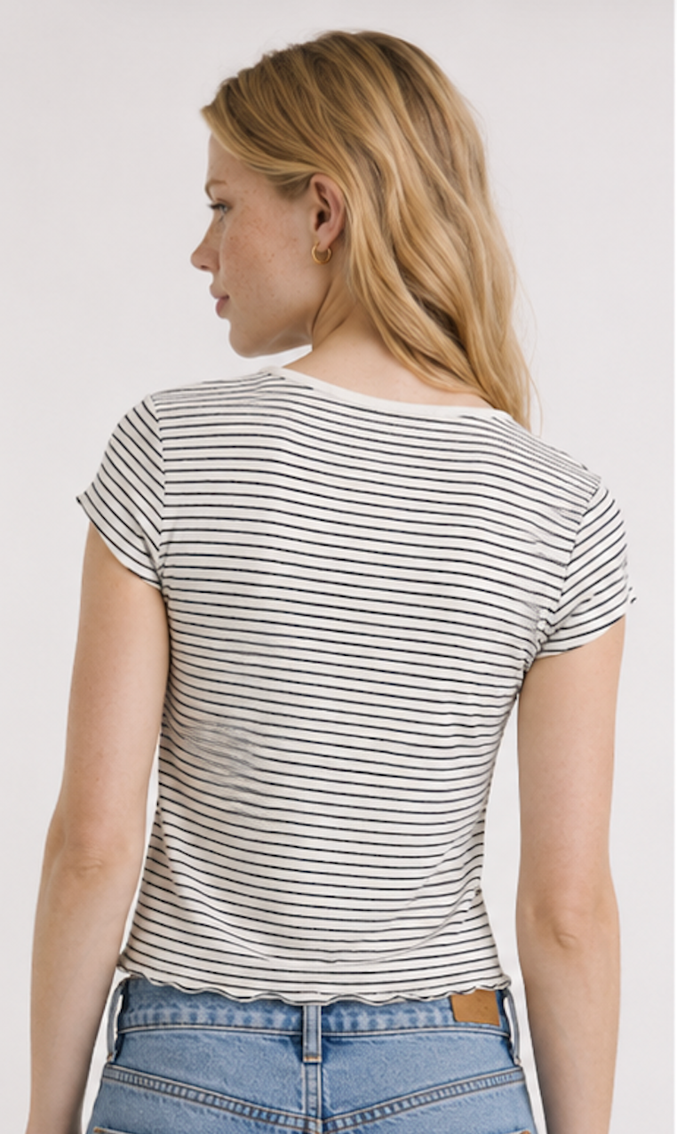 Black-and-white striped T-Shirt, H&M – Size XS