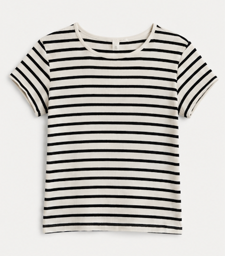 Black-and-white striped ribbed  T-Shirt, H&M – Size S