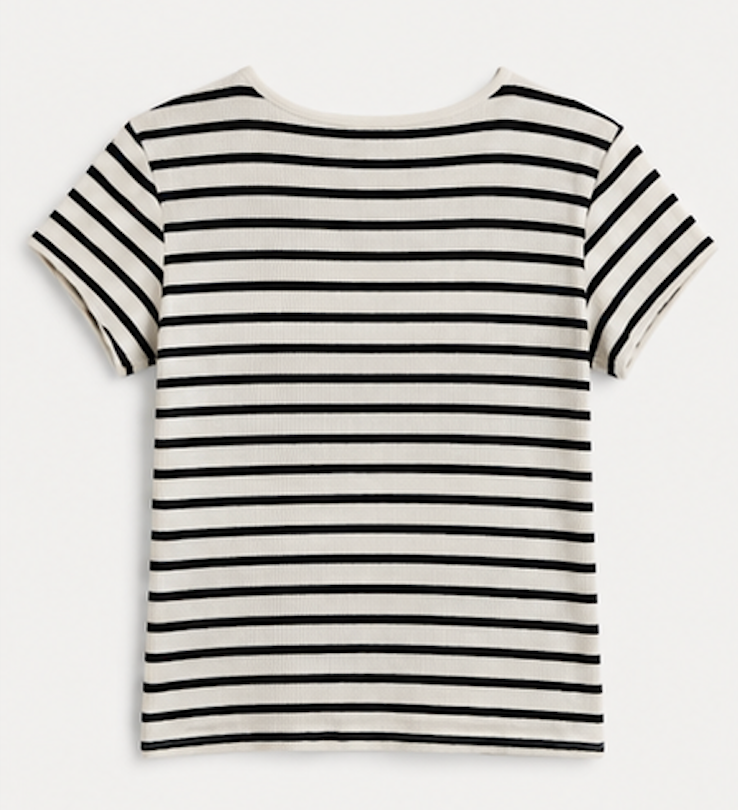 Black-and-white striped ribbed  T-Shirt, H&M – Size S