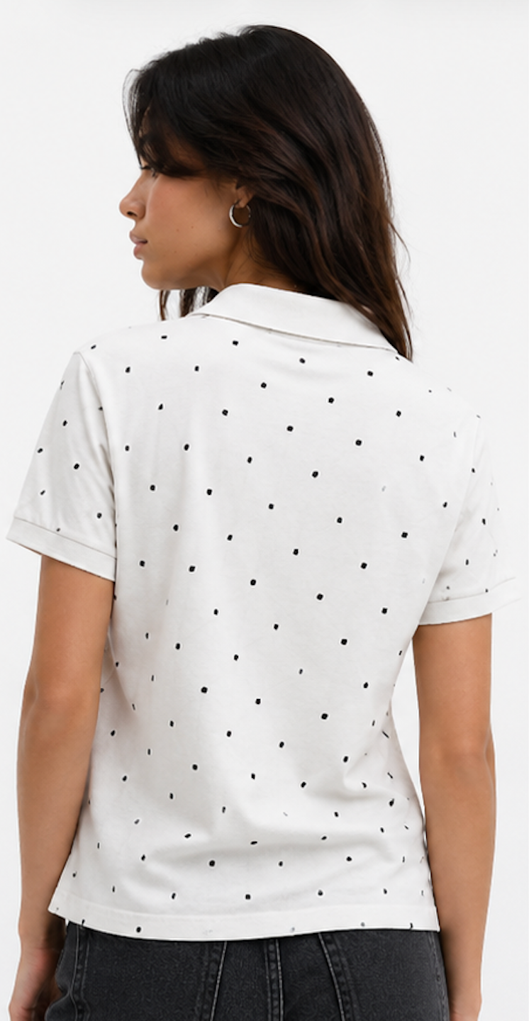 White short-sleeve Polo Shirt, SMOG – Size M