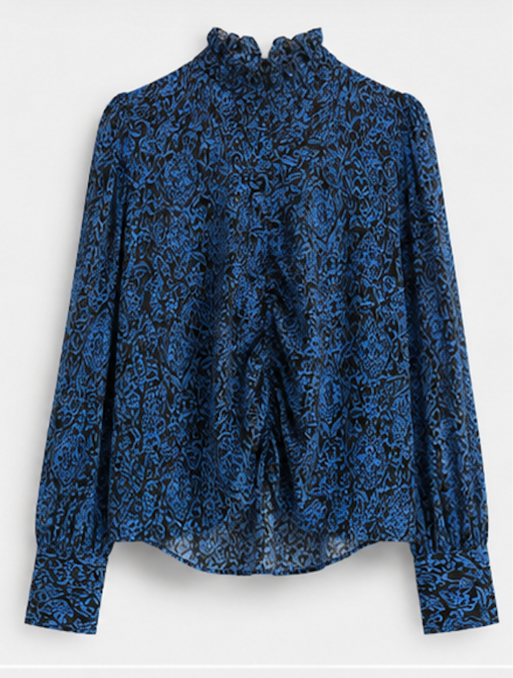 Blue/black abstract-print Blouse, GESTUZ – Size S