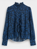 Blue/black abstract-print Blouse, GESTUZ – Size S