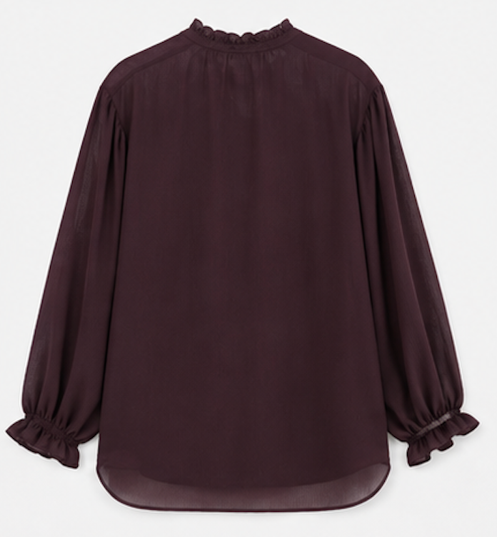 Sheer burgundy Blouse, DESIGNERS, REMIX – Size 36