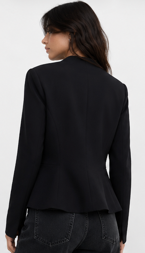 Black collarless Blazer, H&M – Size 36