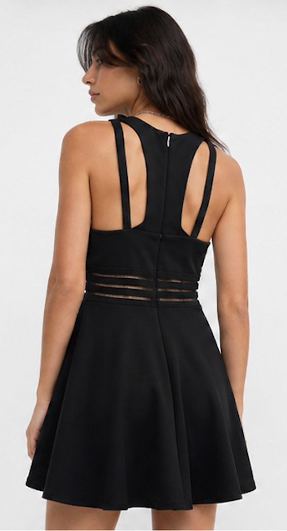 black fit-and-flare Mini Dress, CITY STUDIO – Size XS