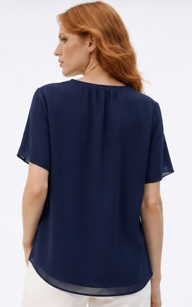 Navy Blouse, SELECTED FEMME – Size 38