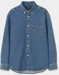 Classic blue Denim Button-Down Shirt, H&M – Size M