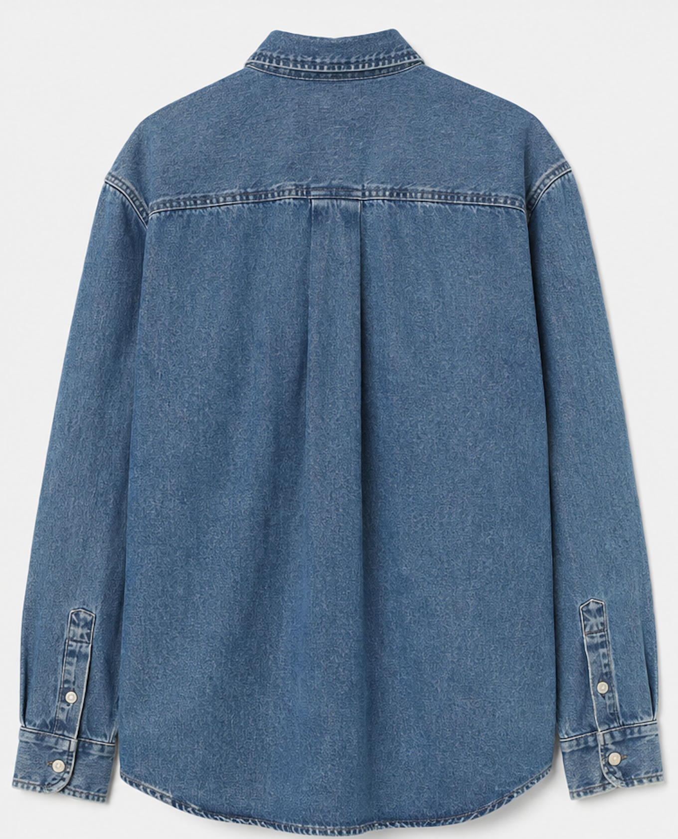 Classic blue Denim Button-Down Shirt, H&M – Size M