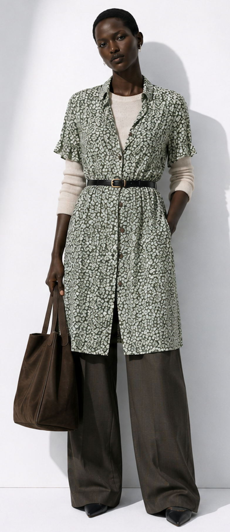 Green floral Midi Dress, PIECES – Size L