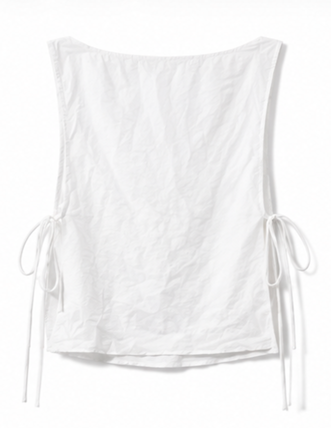 White Top with Ruched Sides, WEEKDAY – Size 34