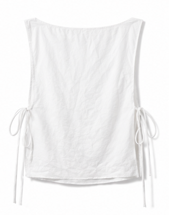 White Top with Ruched Sides, WEEKDAY – Size 34