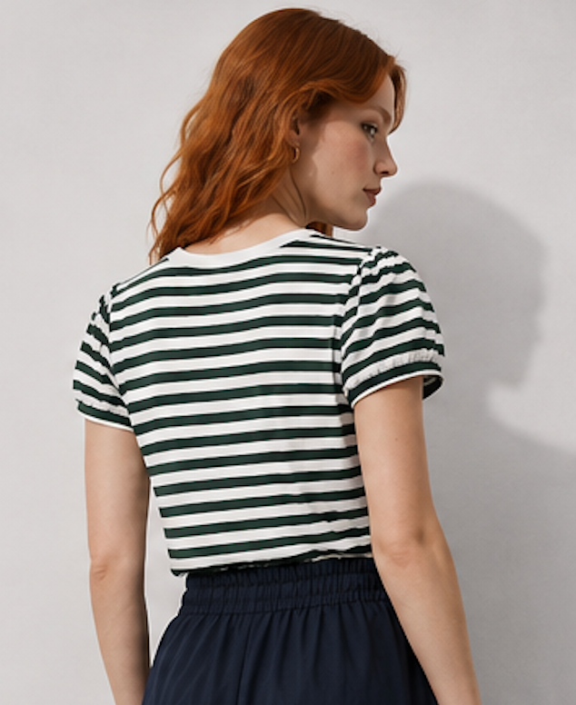Dark green striped Striped T-Shirt, ONLY – Size S