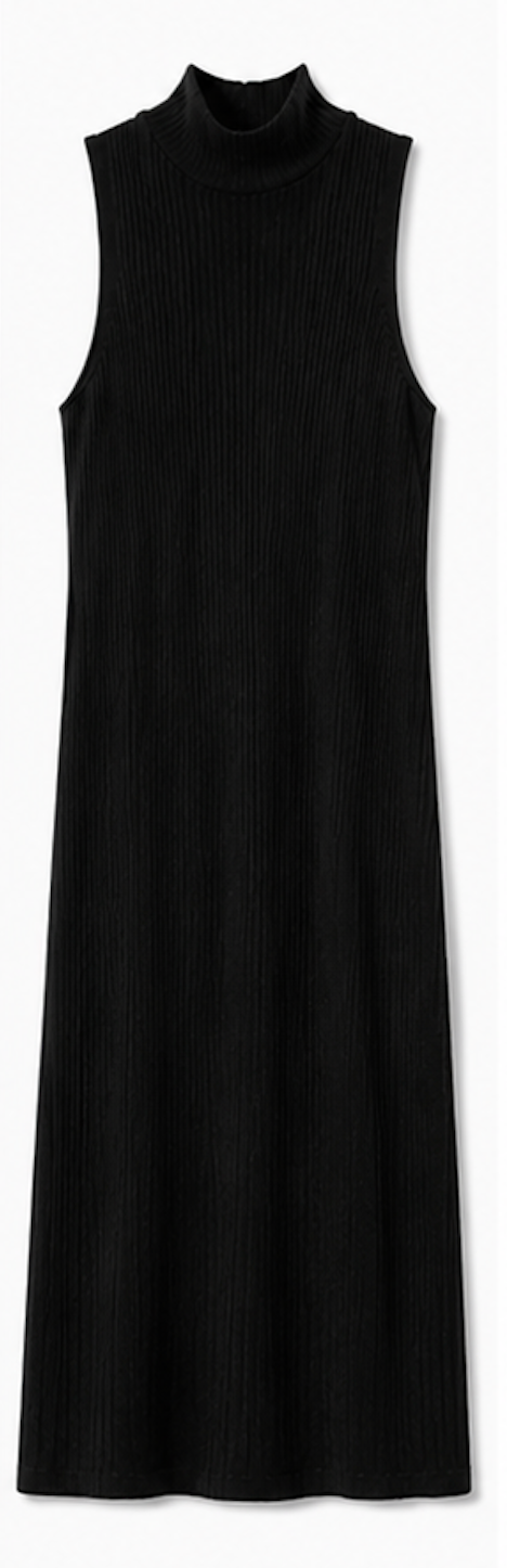 Black ribbed Midi Dress, piecee – Size ...