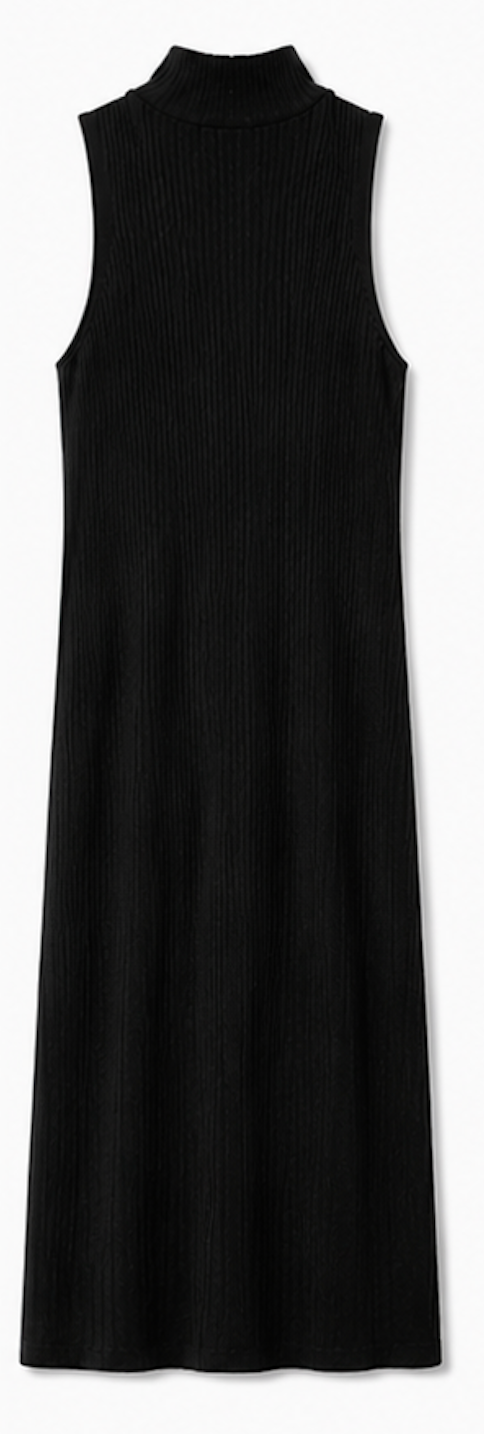 Black ribbed Midi Dress, piecee – Size ...