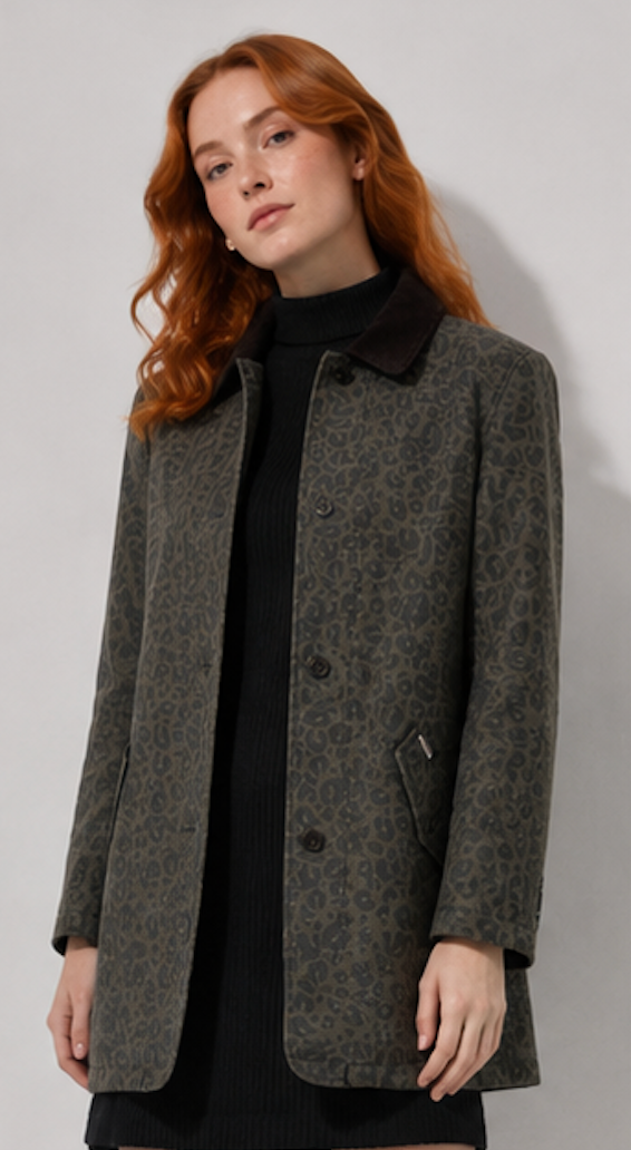Olive green Leopard Print Chore Jacket, carhartt – Size S