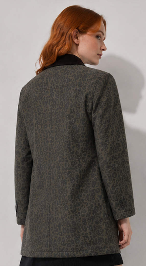 Olive green Leopard Print Chore Jacket, carhartt – Size S