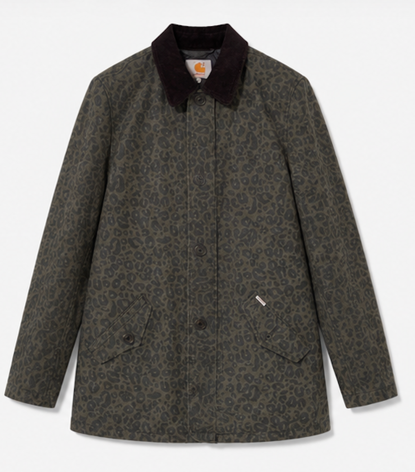 Olive green Leopard Print Chore Jacket, carhartt – Size S