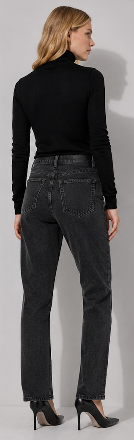 Washed black Straight Leg Jeans, H&M – Size 34