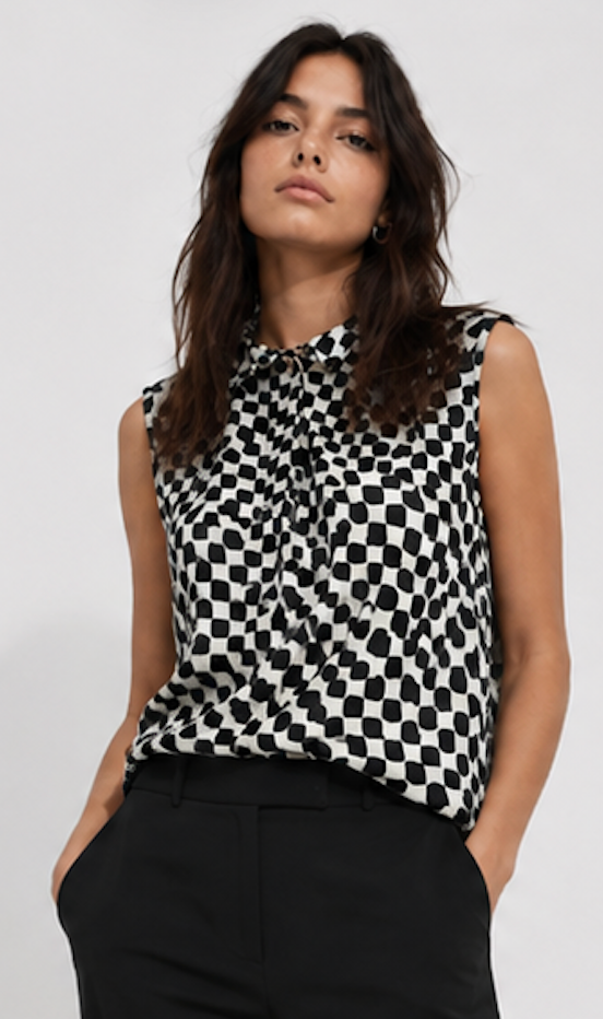 MonochromeSleeveless Blouse, H&M – Size 38