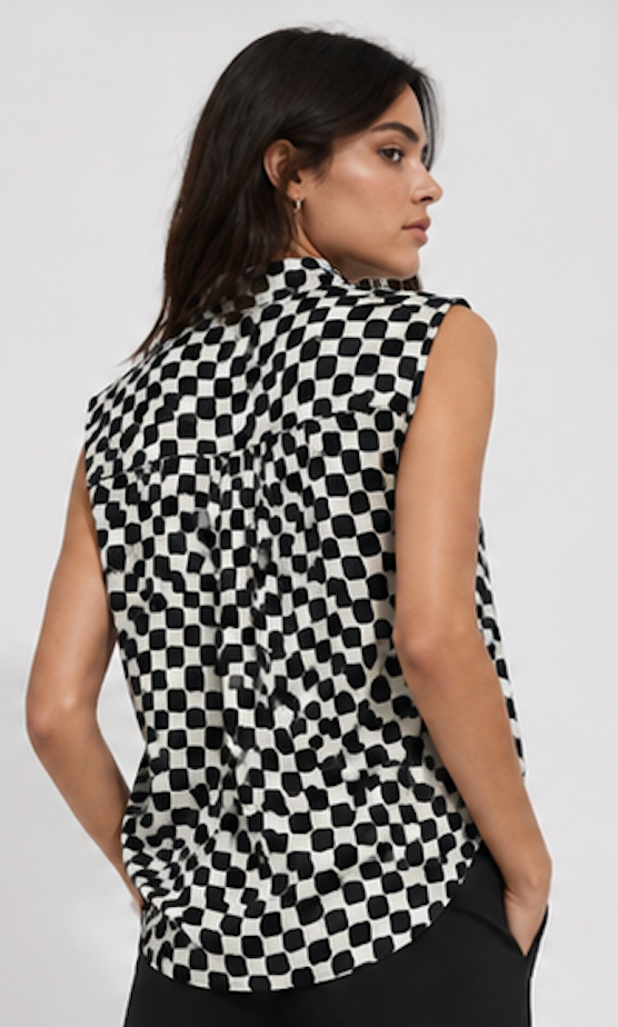 MonochromeSleeveless Blouse, H&M – Size 38