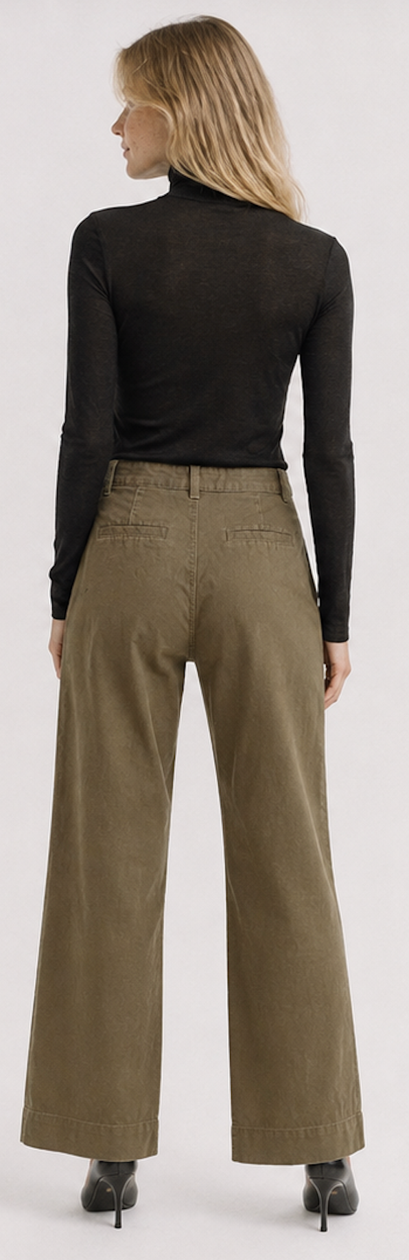 Olive green Wide Leg Chinos, H&M – Size EUR 34