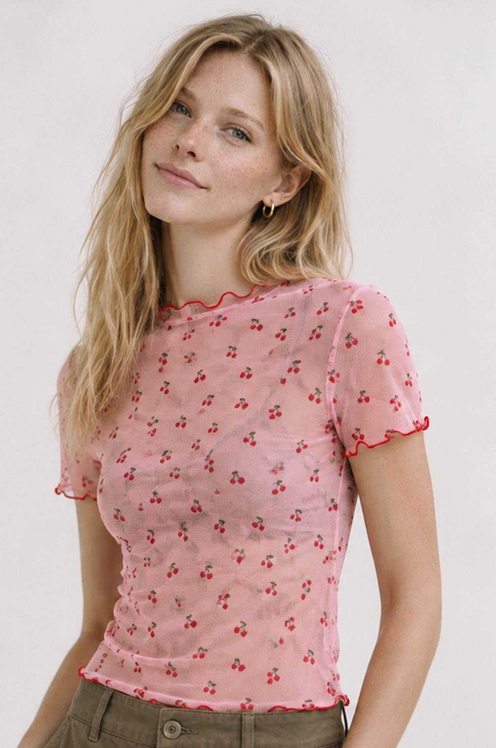 Sheer pink Mesh Short Sleeve T-Shirt, PRIMARK – Size S