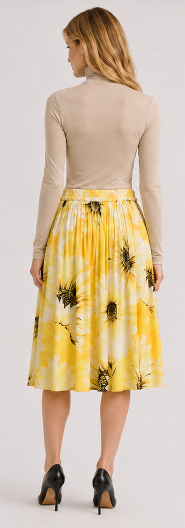 Flowy yellow Midi Skirt – Size XS