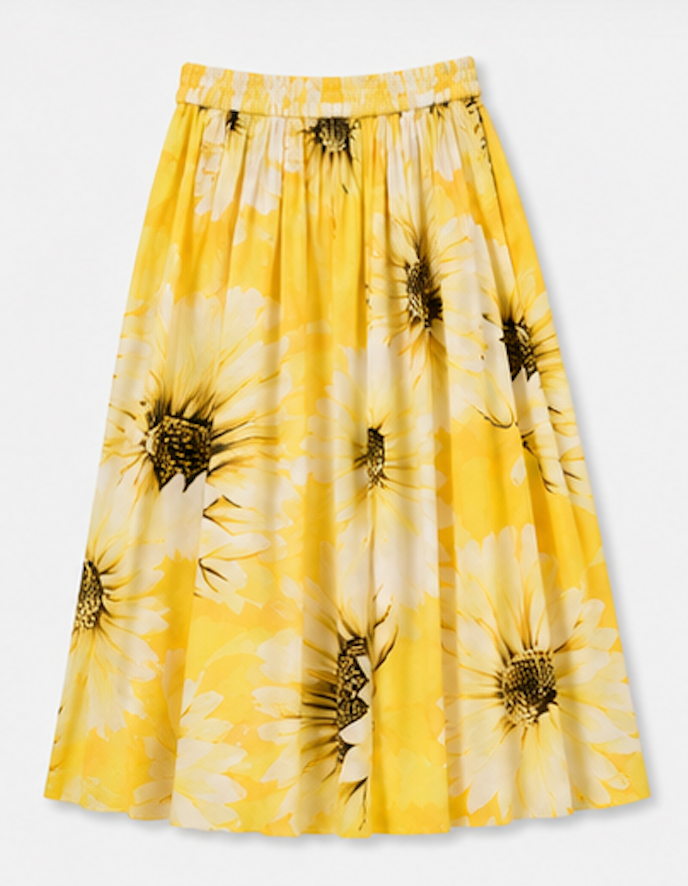 Flowy yellow Midi Skirt – Size XS