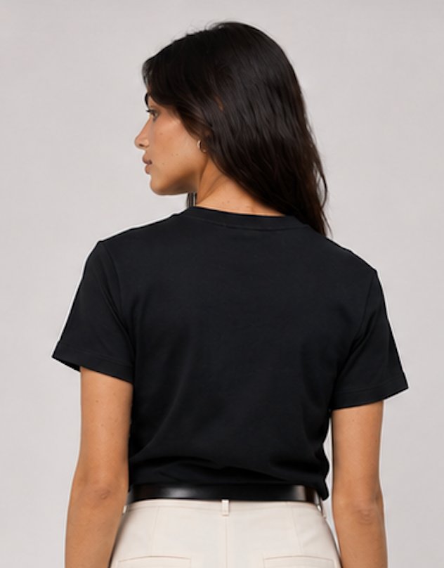 Black Embroidered T-Shirt, JDY – Size S