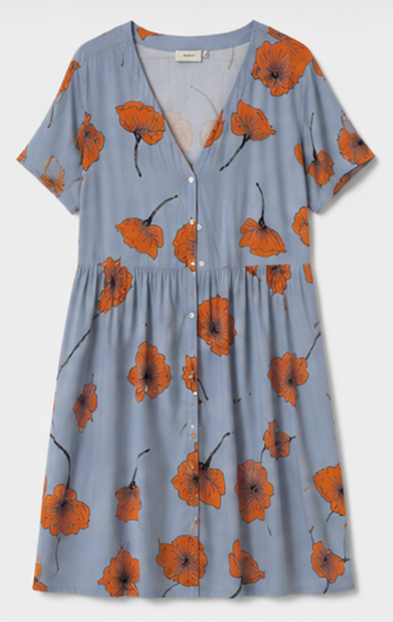 Light blue Floral Midi Dress, moves – Size 36