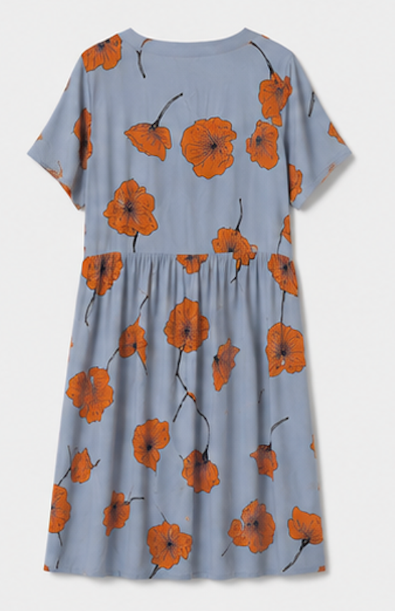 Light blue Floral Midi Dress, moves – Size 36