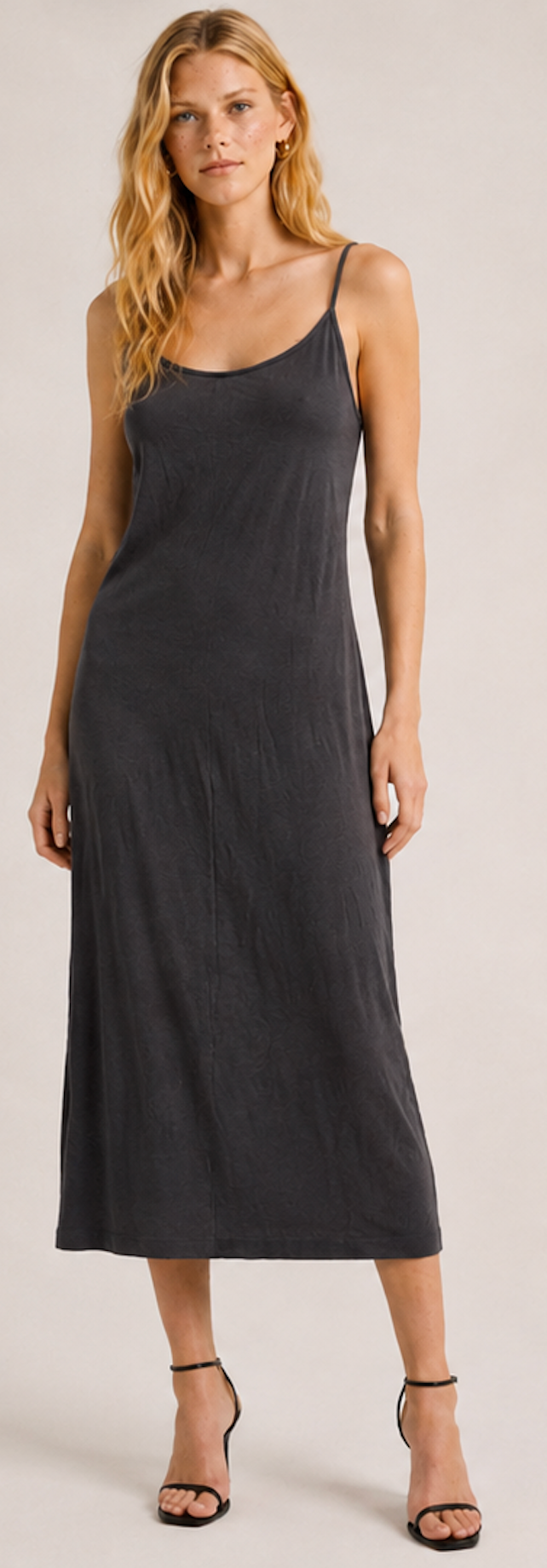 Charcoal grey ribbed Slip Dress, H&M – Size S
