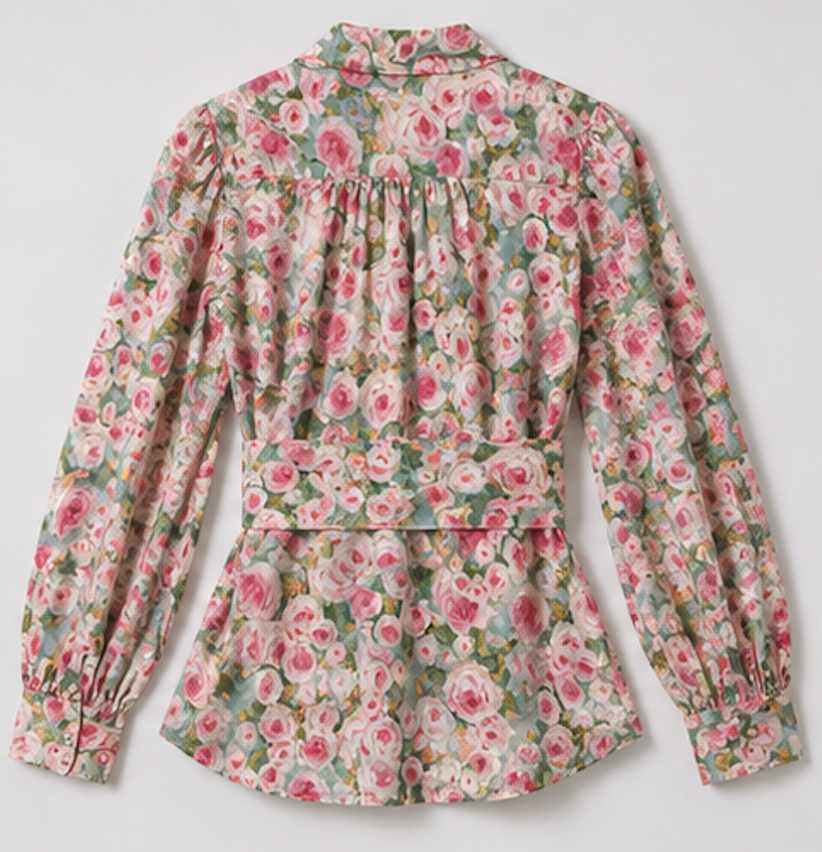 Floral Peplum Blouse, HUNKØN – Size S