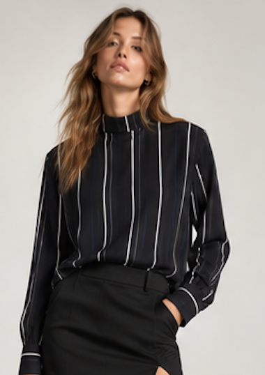 Chic Tie-Neck Blouse – Size S