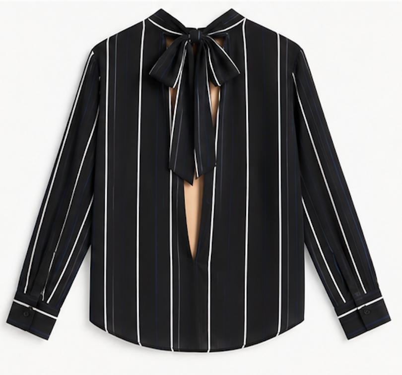 Chic Tie-Neck Blouse – Size S