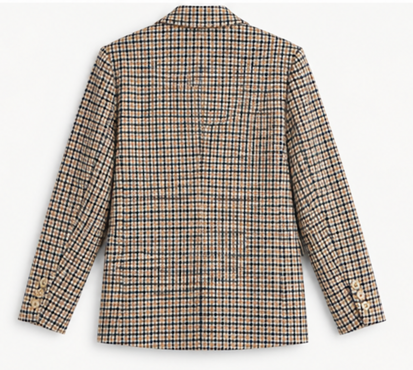 Classic beige and navy checked Blazer – Size L