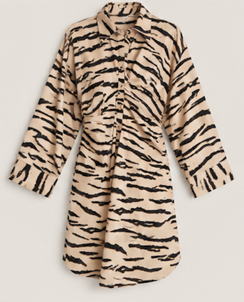 Tiger-print Shirt Dress, SECOND FEMALE – Size M