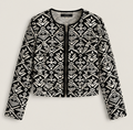 Monochrome Cropped Jacket, SAINT TROPEZ – Size L