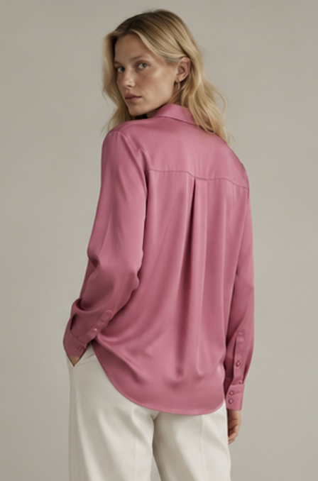 Sleek pink satin Blouse, H&M – Size 42
