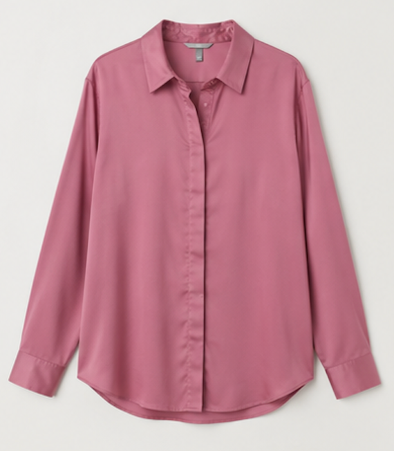 Sleek pink satin Blouse, H&M – Size 42