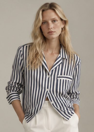 Navy and white striped Button-Down Shirt, & other stories – Size EU 36