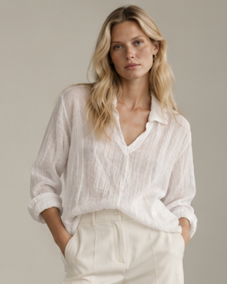 Airy white Tunic Blouse – Size M