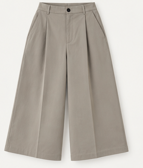Beige Cropped Wide Leg Pants, ZARA – Size M/30